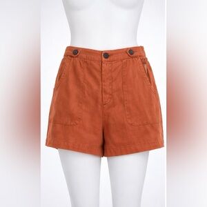Nicole Miller New York Burnt Orange Linen Blend Shorts NWT